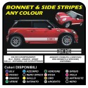 STICKERS MINI COOPER BONNET STRIPES CAR VINYL graphics for MINI COOPER ONE S English flag