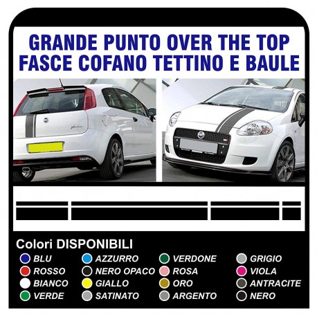 stripes-bonnet roof and boot lid for FIAT GRANDE PUNTO ABARTH stickers stripes point X4 1.2 1.4 1.6 1.8 2.0