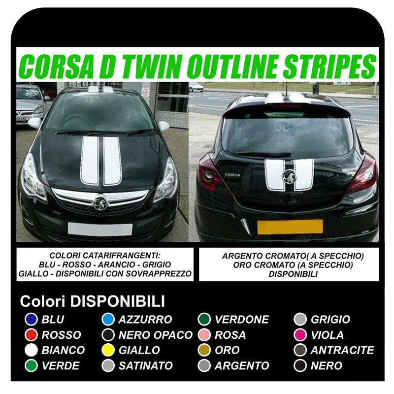 5 pezzi/set adesivi per decalcomanie a strisce per auto da corsa sportiva  per specchietto retrovisore/cofano/porta laterale (nero, C) Hasaki