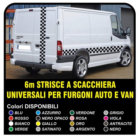 ADHESIVES TRANSIT CHESSBOARD 6m CHECKER FORD TRANSIT ST CONNECT VAN LDV-ADHESIVE TRUCK AND VAN