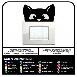 COMPLETE Kit OF 6 STICKERS for switch plates, Adhesive Cat Adhesive Wall Decoration Bedroom dining Room Kitchen Living room