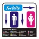 KIT COMPLETO indicazioni toilette bagno WC 6 adesivi PROFESSIONALI per ristorante hotel pub locali e attività commerciali