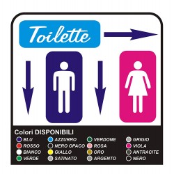 KIT COMPLETO indicazioni toilette bagno WC 6 adesivi PROFESSIONALI per ristorante hotel pub locali e attività commerciali