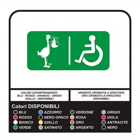 indicazioni toilette bagno WC ADESIVO fasciatoio e portatori di handicap AD USO PROFESSIONALE