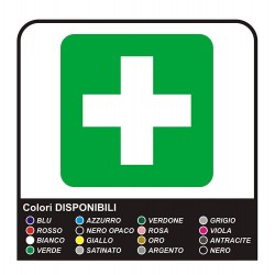 2 adesivi per cassetta di Pronto Soccorso n.1 cm 10x10 + cm 20x20 - Qualità superiore pellicole PROFESSIONALI