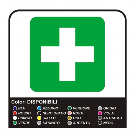 2 adesivi per cassetta di Pronto Soccorso n.1 cm 10x10 + cm 20x20 - Qualità superiore pellicole PROFESSIONALI