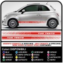 Autocollants Latéraux Noirs ABARTH 595 Pour Fiat 500 - Modèle P767N - Neuf