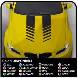 2x adhesive strips bonnet audi bmw stickers decoration car Stripes Rally Viper mercedes Mito, Giulietta, fiat 500, mini cooper