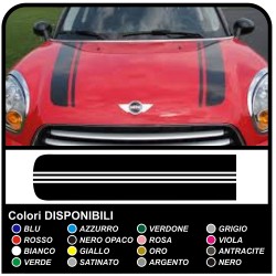 adesivi cofano mini cooper Strisce Rally Auto Viper kit strisce adesive COUNTRYMAN John Cooper ONE TUTTI MODELLI