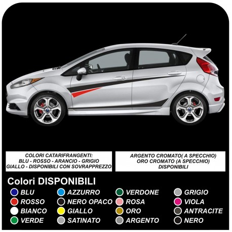 adesivi FORD FIESTA MK7 / 8 e Grafica Set Adesivi Strisce FIESTA decalcomanie auto fasce laterali per ford FIESTA