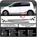Checkered flag side stripes for volkswagen UP Decoration full Set of Stickers for 3 and 5 door