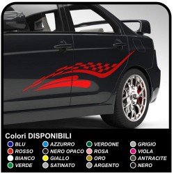 Side stripes racing graphics plaid checkered flag car decoration bmw M audi S-line Alfa Romeo Giulietta 147 myth 