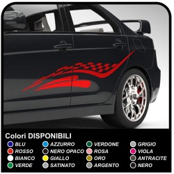 Side stripes racing graphics plaid checkered flag car decoration bmw M audi S-line Alfa Romeo Giulietta 147 myth