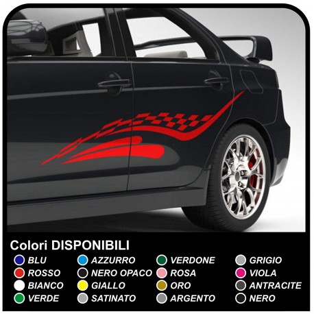 Strisce laterali racing grafica a quadri bandiera a scacchi decorazione auto bmw M audi S-line Alfa Romeo Giulietta 147 mito 