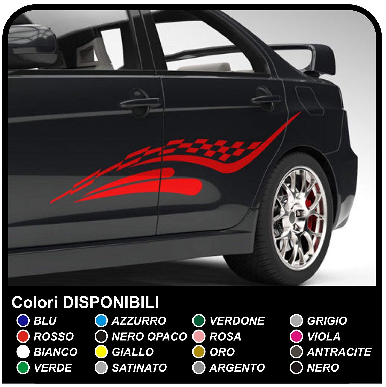 Streifen racing grafik-karierte zielflagge, dekoration auto, bmw M, audi S- line Alfa Romeo Giulietta 147 mythos