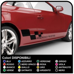 adesivi PERSONALIZZATI grafica a scacchi bmw mercedes renault skoda citroen ford seat audi fiat tuning mini alfa romeo volvo