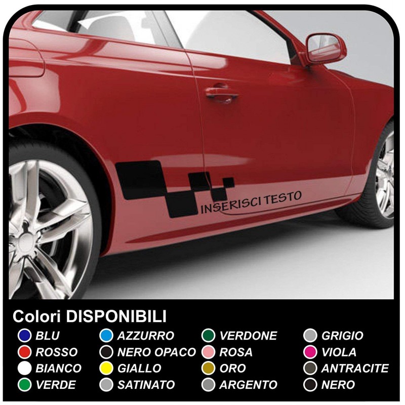 adesivi PERSONALIZZATI grafica a scacchi bmw mercedes renault skoda citroen  ford seat audi fiat tuning mini