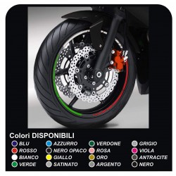 ADESIVI TRICOLORE strisce adesive per CERCHI MOTO DUCATI YAMAHA SUZUKI KAWASAKI HONDA BMW GP STYLE