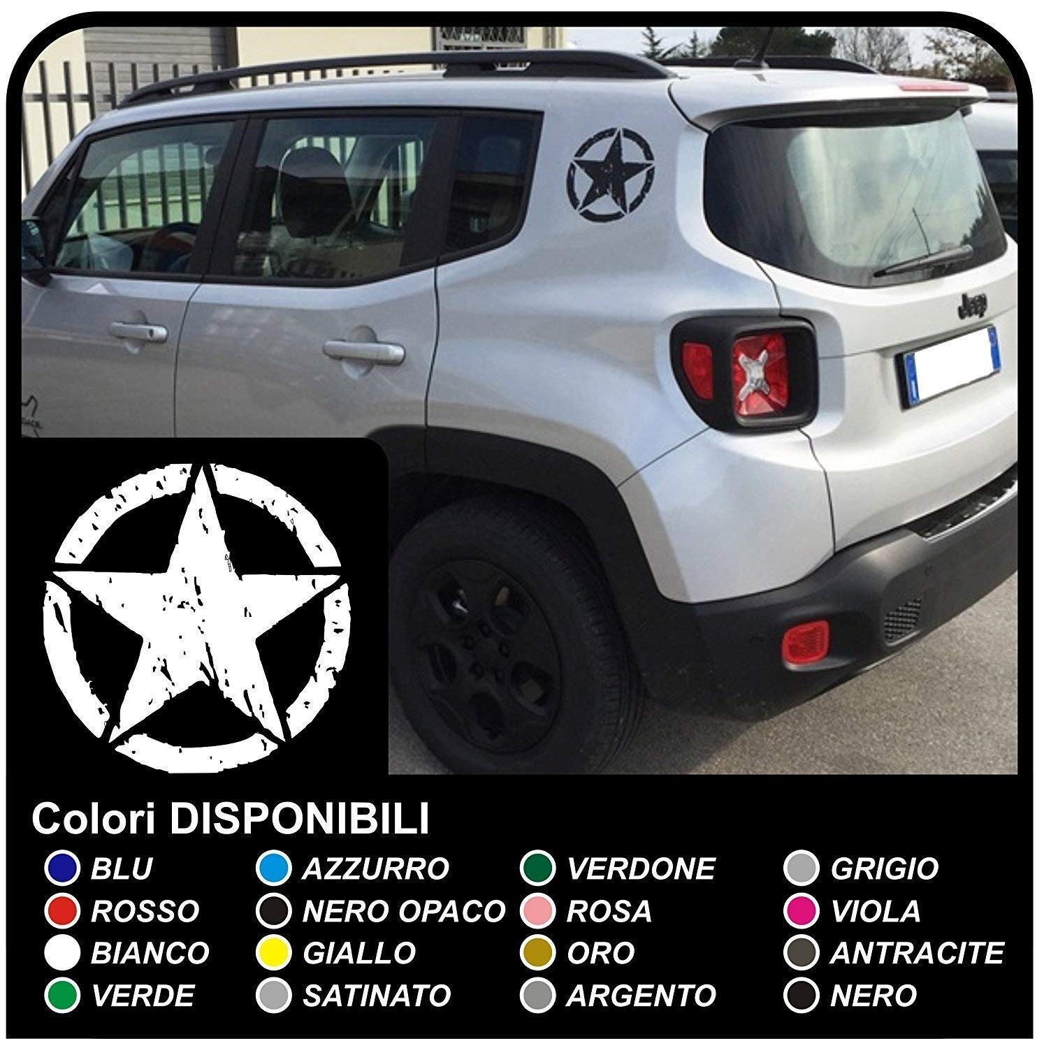 Militär Rose Aufkleber US Armee Stern 30 Cm – PVC-Aufkleber Für Auto, Jeep & Camper